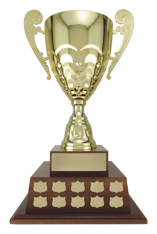 Bianchi Cup - Walnut Finish Base - Black Satin/Silver