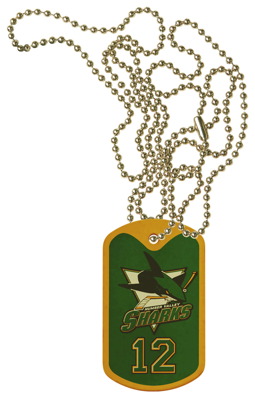 Sublimated Steel Dog Tag - Gold Chain